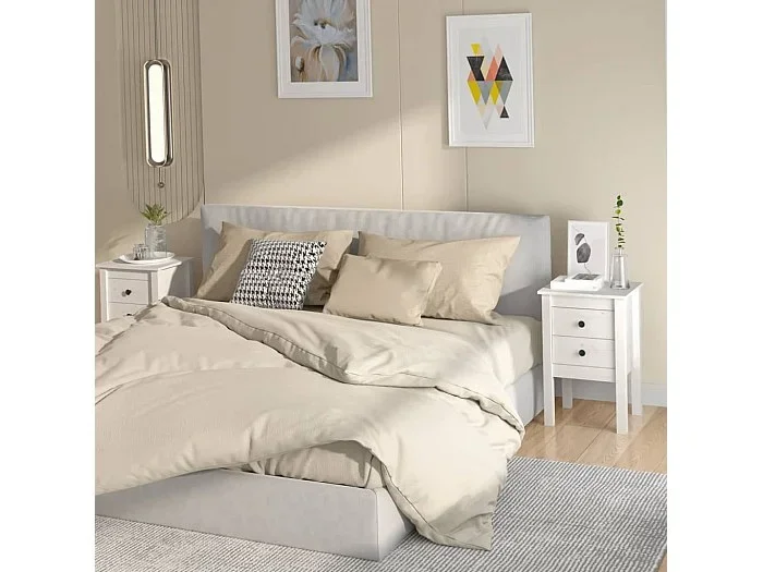 Mesitas de noche 2 unidades madera maciza pino blanco 40x35x61,5 cm