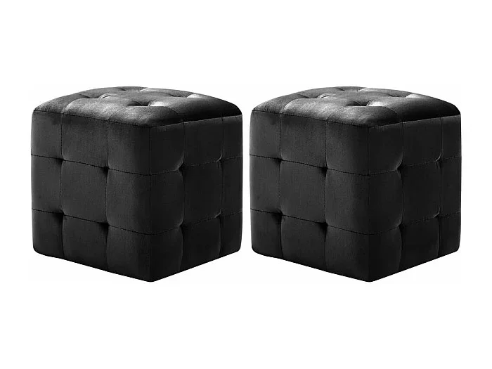 Mesitas de noche 2 unidades terciopelo negro 30x30x30 cm