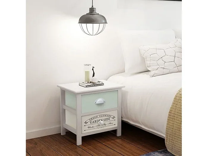 Mesitas de noche de estilo francés de madera 2 unidades