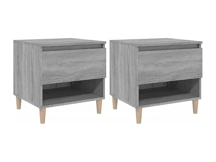 Mesitas de noche Mesilla de noche 2 uds contrachapada gris Sonoma 50x46x50 cm