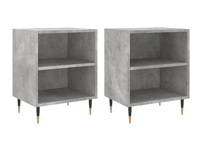 Mesitas de noche Mesilla de noche 2 uds madera gris hormigón 40x30x50 cm