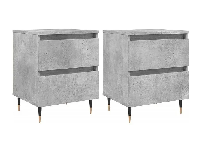 Mesitas de noche Mesilla de noche 2 uds madera ingeniería gris hormigón 40x35x50 cm