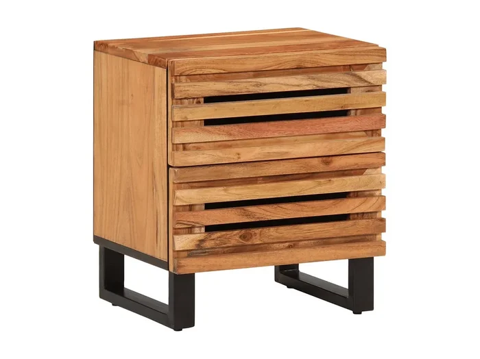 Mesitas de noche Mesilla de noche 2 uds madera maciza de acacia 40x34x46 cm