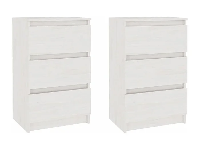 Mesitas de noche Mesilla de noche 2 uds madera maciza pino blanco 40×29,5×64 cm