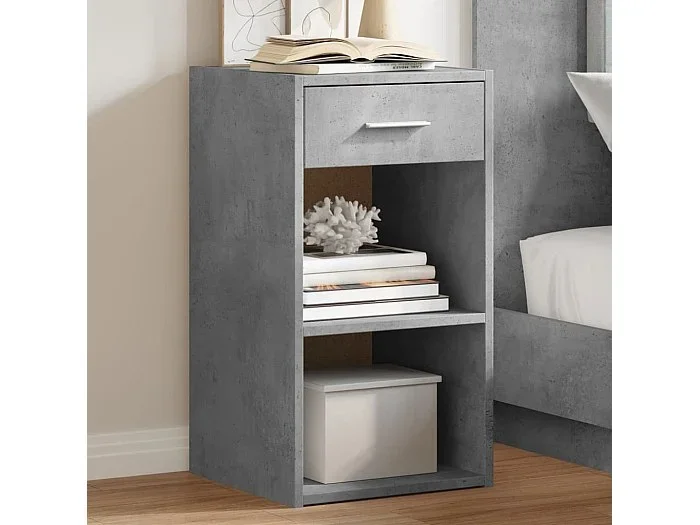 Mesitas noche 2 uds madera ingeniería gris hormigón 35x34x65 cm ES887943