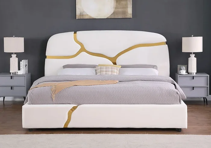 Milan White King Platform Bed