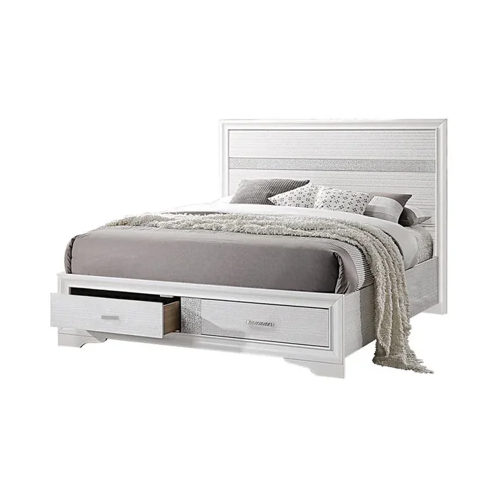 Miranda White Queen 2-Drawer Storage Bed