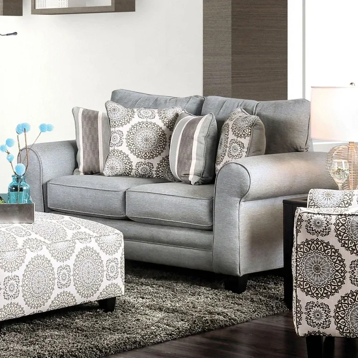 Misty Blue Gray Loveseat