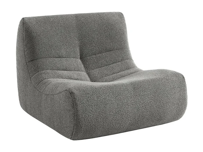 Módulo para sofá modular en borreguito texturizado, 1 plaza gris