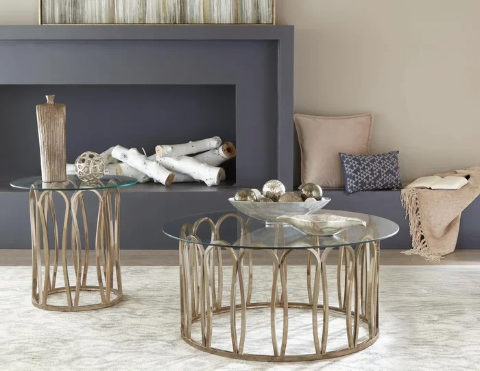 Monett Chocolate Chrome 2-Piece Coffee and End Table Set