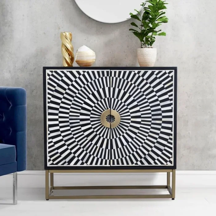 Mueble 2p. Madera/hueso Sop. Metal