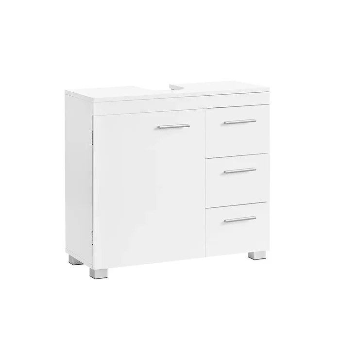 Mueble Bajo Lavabo Armario de Baño 30 x 70 x 64 cm Blanco Nube-VASAGLE