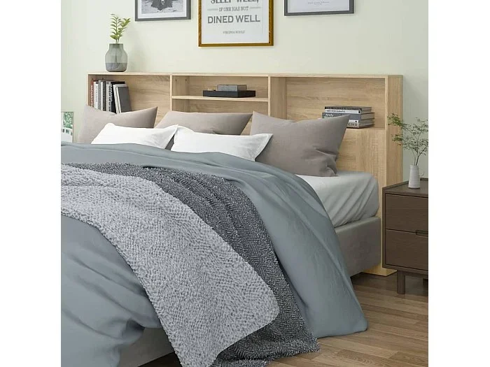 Mueble cabecero color roble Sonoma 220x19x103,5 cm