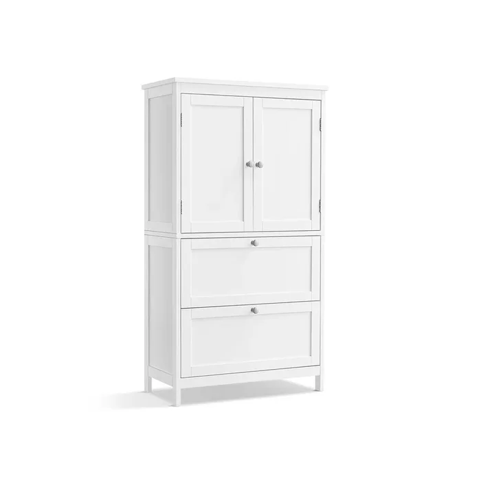Mueble de Baño con 2 Cajones y 2 Puertas Blanco-VASAGLE