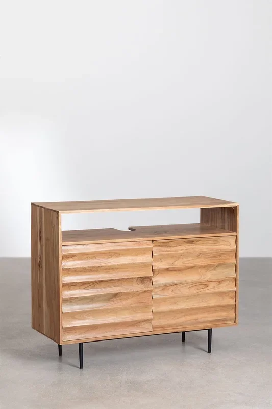 Mueble de Baño en Madera de Acacia Petter Marrón Acacia – SKLUM