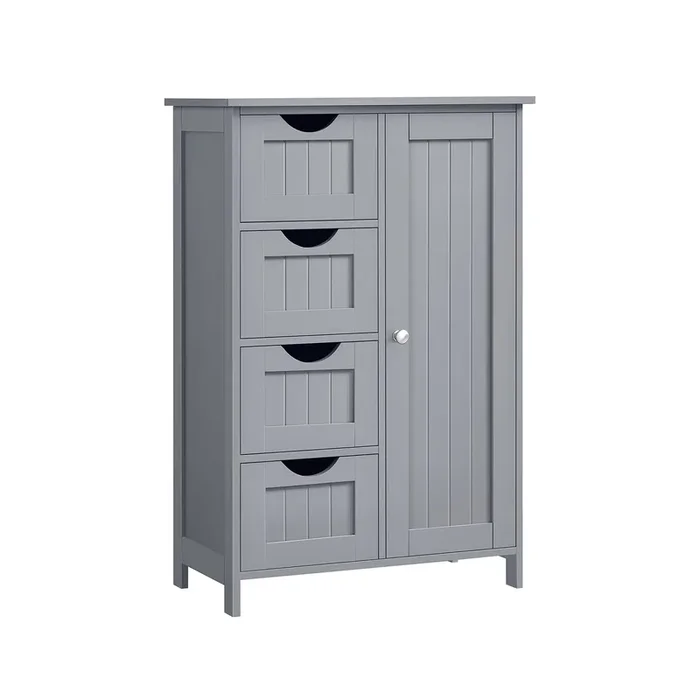 Mueble de Baño Estrecho con 4 Cajones 30 x 55 x 82 cm Gris Paloma-VASAGLE