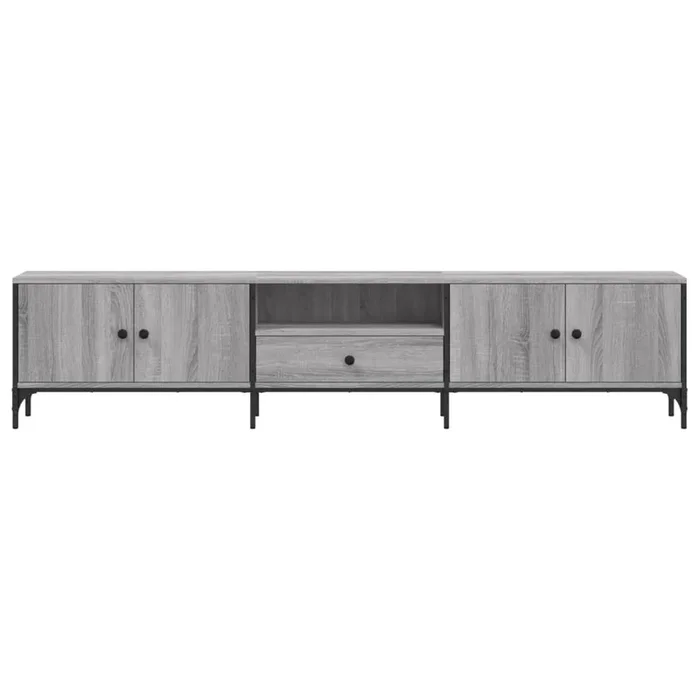 Mueble de TV Acuario 2 armarios + cajón + compartimento gris 44x200x25 cm