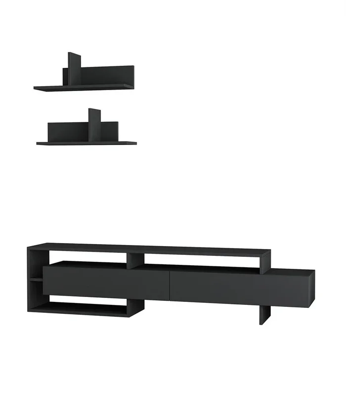 Mueble de TV con 2 puertas y 2 estantes murales L180 cm – Gara