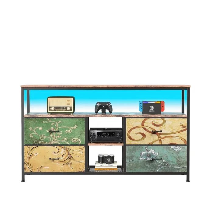 Mueble de TV, LED, mesa de TV, cajón, 137cm