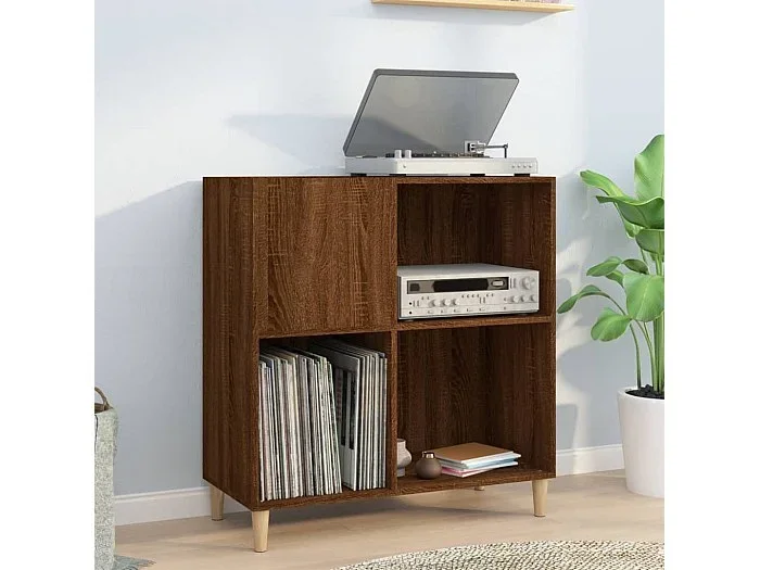Mueble discos madera contrachapada roble marrón 84,5x38x89 cm ES713217