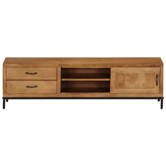 Mueble para TV de madera de mango maciza 140x30x40 cm