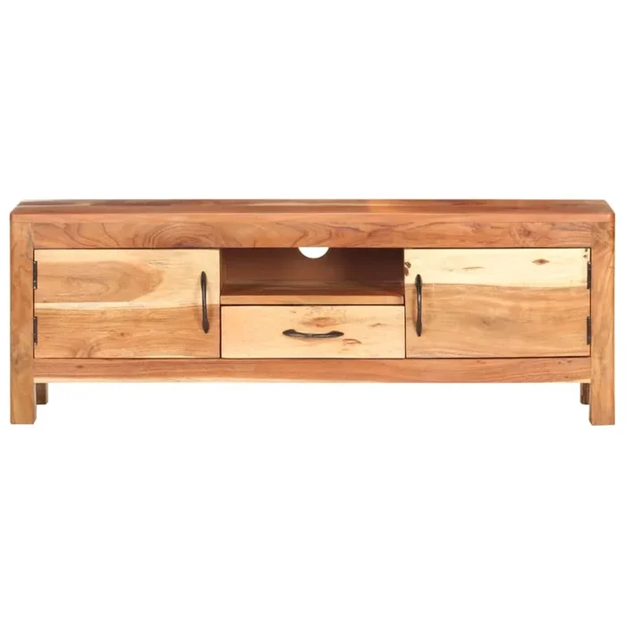 Mueble para TV de madera maciza de acacia 116x30x40 cm