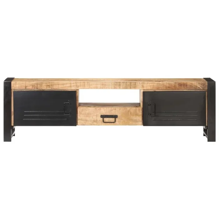 Mueble para TV madera de mango rugosa 140x30x40 cm