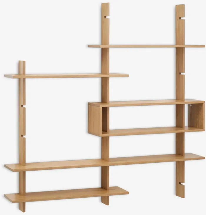 Mueble pared KARLEBY 6 estantes regulables color roble cálid