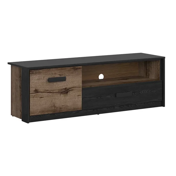 Mueble TV 1 puerta 1 cajón 150 cm Romane Madera