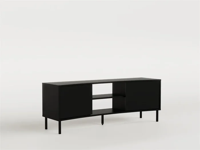 Mueble TV 160cm 2 puertas negro DIORA