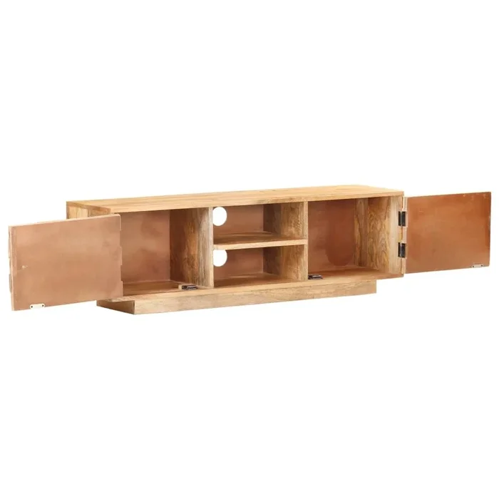 Mueble TV – Mesa de TV de madera maciza de mango 116x30x35 cm