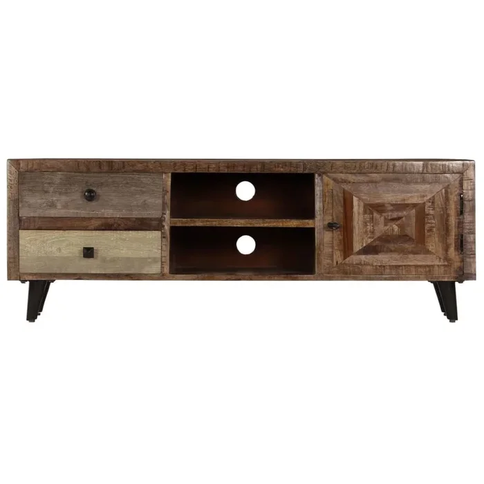 Mueble TV – Mesa de TV de madera maciza de mango 118x30x40 cm