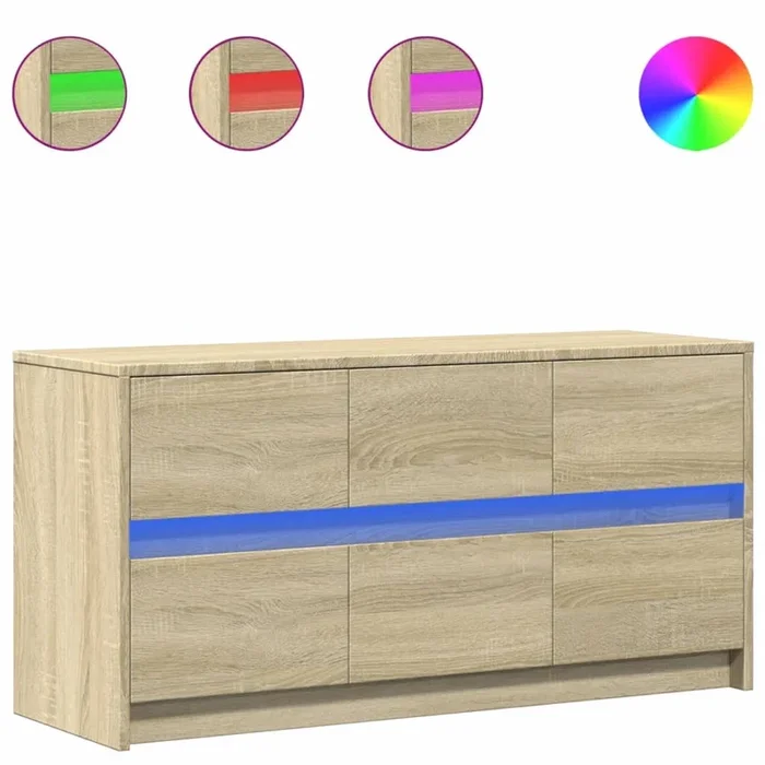 Mueble TV – Mesa de TV LED madera de ingeniería roble Sonoma 100x34x50 cm