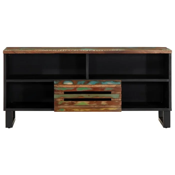Mueble TV – Mesa de TV madera maciza de acacia 100x34x46 cm