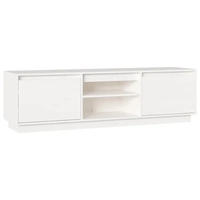 Mueble TV – Mesa de TV madera maciza de pino blanco 140x35x40 cm