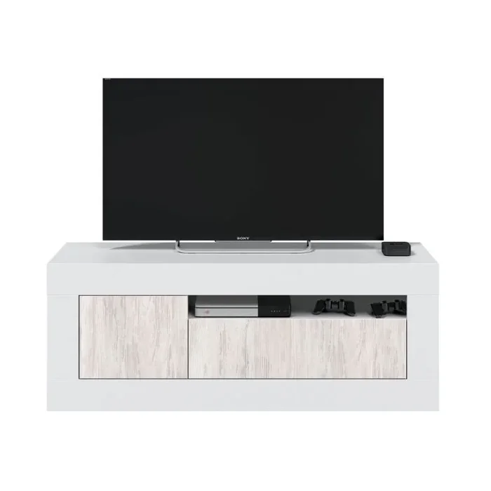 Mueble TV Baltik Blanco Artik (Blanco Mate) – Blanco Velho 139 x 53 x 42 cm