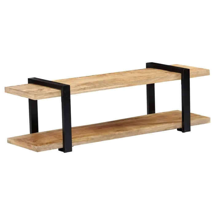 Mueble TV de madera maciza de mango y hierro 130x40x40 cm 2502035