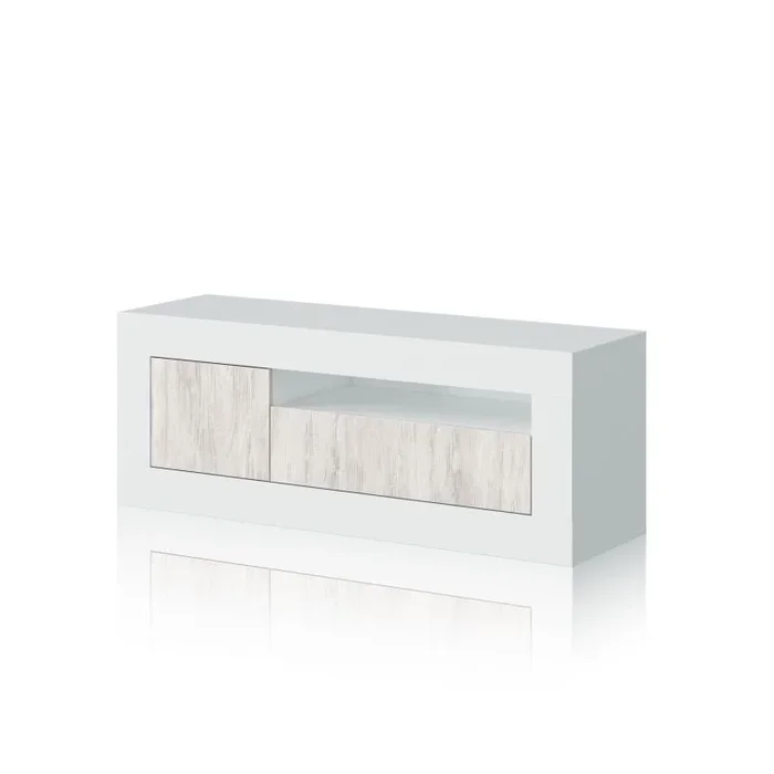 Mueble TV Gian Blanco Artik (Blanco Mate) – Blanco Velho 139 x 53 x 42 cm