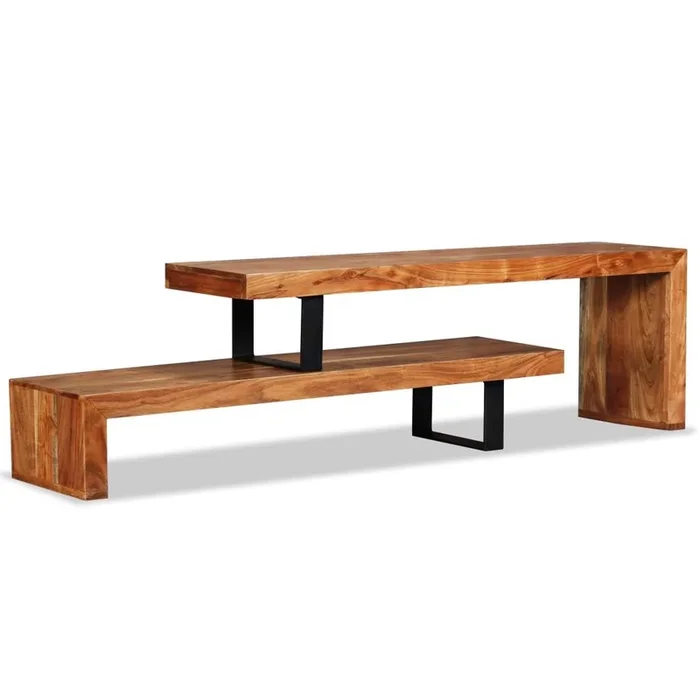 Mueble TV madera maciza de acacia con dos partes apilables 2502036