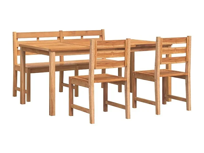Muebles de jardín juego de comedor muebles de exterior 4 piezas madera maciza de teca 02_0014272