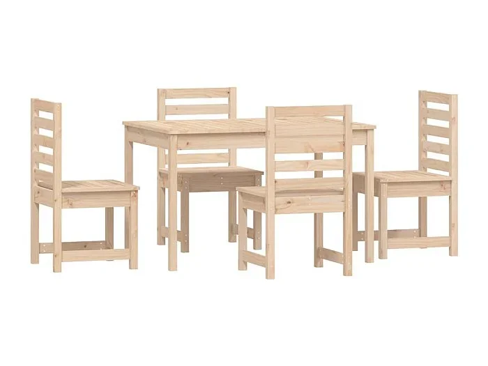 Muebles de jardín juego de comedor muebles de exterior 5 piezas madera maciza de pino 02_0014308