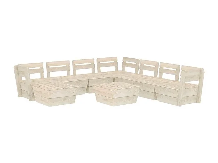 Muebles de jardín muebles de exterior juego de muebles con paleta 9 piezas de madera de abeto impregnada 02_0018530