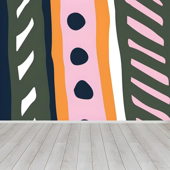 Murales de Papel Tapiz Abstractos en Gran Tamaño Decoración de Pared Multicolor Moderna Resistente a Manchas – Rosa clara 208 x 147 cm