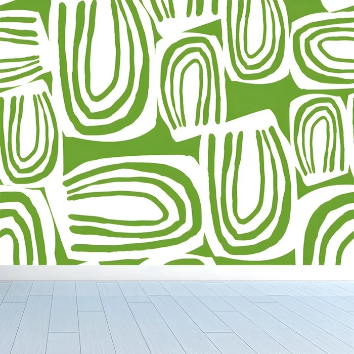 Murales Multicolores Modernos en Gran Tamaño Decoración de Pared Abstracta no Tejida para Baño – Verde 500 x 351 cm