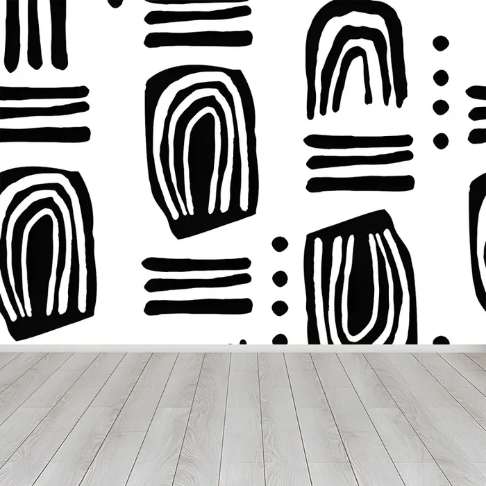 Murales Multicolores Modernos en Gran Tamaño Decoración de Pared Abstracta no Tejida para Baño – Blanco 366 x 254 cm