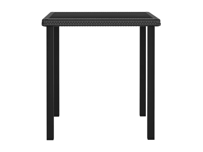 Natalie Hope Mesa de comedor para jardín ratán sintético negro 70x70x73 cm