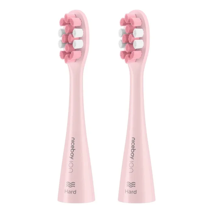 Niceboy – SET 2x Cabezal de recambio Hard para cepillo de dientes ION Sonic y SmartSonic rosa