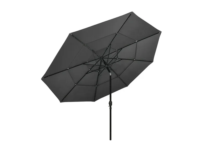 Nijkerk Sombrilla jardín 3 niveles con palo de aluminio antracita 3,5 m