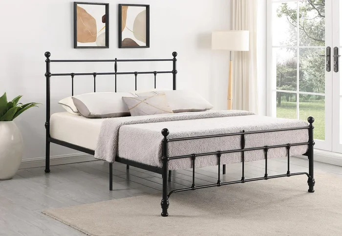 Novak Matte Black 48-inch Metal Eastern King Open Frame Bed
