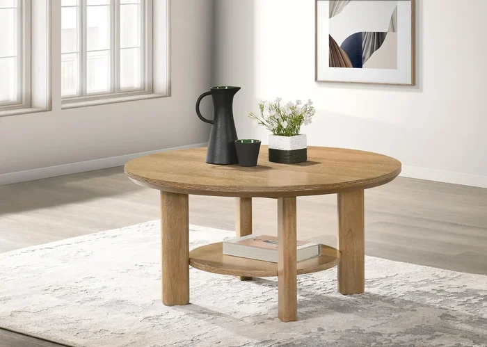 Ottowa Light Oak 36-inch Round Wood Cocktail Coffee Table